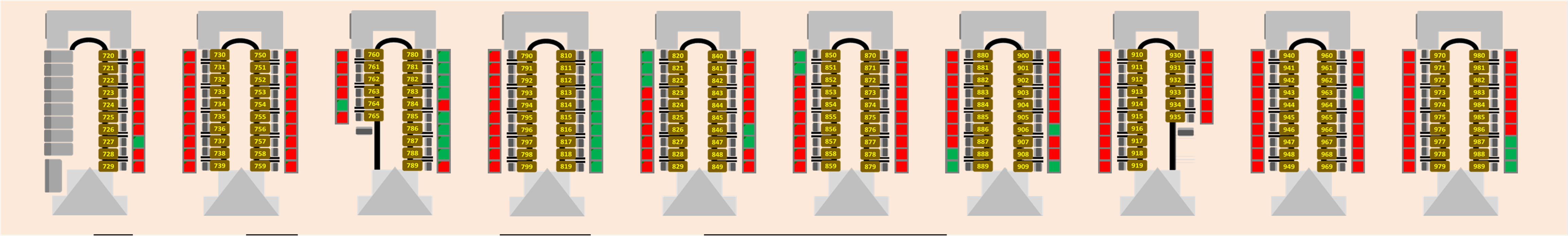 Plano de los mostradores de facturación